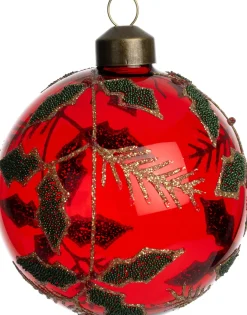 Intratuin kerstbal Cleggan rood hulst D 8 cm