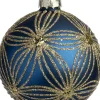 Intratuin kerstbal Cousland blauw bloem D 10 cm