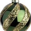 Intratuin kerstbal Cousland groen lijnen D 8 cm