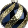 Intratuin kerstbal Cousland blauw lijnen D 10 cm