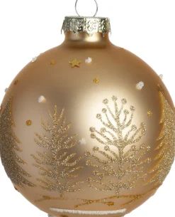 Intratuin kerstbal Cree goud kerstboom D 8 cm
