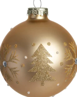 Intratuin kerstbal Cree goud sneeuwvlok D 8 cm
