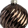 Intratuin kerstbal Davina bruin swirl D 8 cm