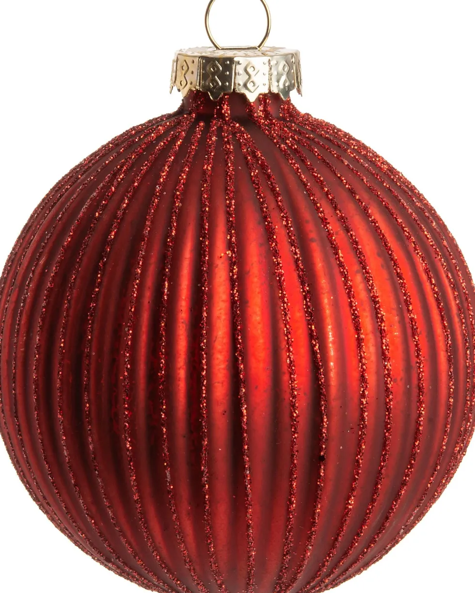 Intratuin kerstbal Deidre rood D 8 cm