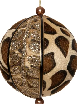 Intratuin kerstbal dierenprint bruin D 10 cm