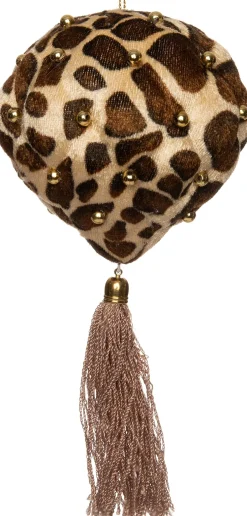 Intratuin kerstbal dierenprint met kwastbruin D 10 cm