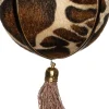 Intratuin kerstbal dierenprint met kwast bruin D 8 cm