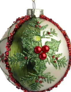Intratuin kerstbal Dunkeld goud / groen D 8 cm