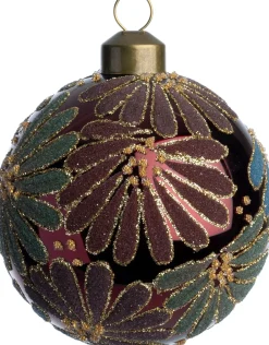 Intratuin kerstbal Elsie bordeaux blad D 8 cm