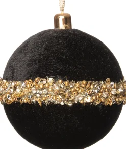 Intratuin kerstbal Essie zwart D 8 cm