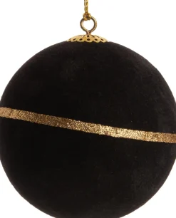 Intratuin kerstbal Faie met enkele streep zwart D 10 cm