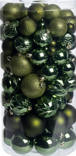 Intratuin kerstbal Flint box groen D 4 / 6 / 8 cm 100-delig