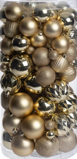 Intratuin kerstbal Flint box goud D 4 / 6 / 8 cm 100-delig