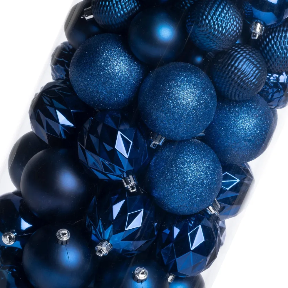 Intratuin kerstbal Flint box blauw D 4 / 6 / 8 cm 100-delig