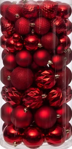 Intratuin kerstbal Flint box rood D 4 / 6 / 8 cm 100-delig