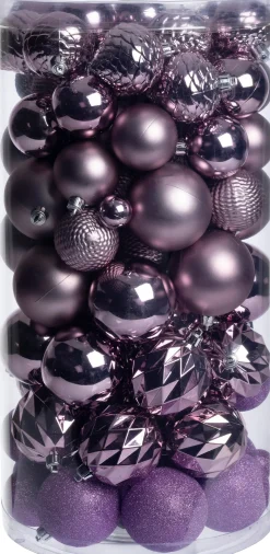 Intratuin kerstbal Flint box lila D 4 / 6 / 8 cm 100-delig
