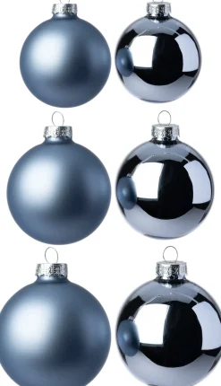 Intratuin kerstbal Gaby blauw D 5 / 6 / 7 cm 42 stuks