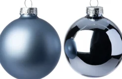 Intratuin kerstbal Gaby blauw D 5 / 6 / 7 cm 42 stuks