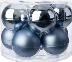 Intratuin kerstbal Gaby blauw D 6 cm 10 stuks
