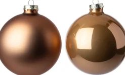 Intratuin kerstbal Gaby karamel D 8 cm 6 stuks