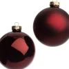 Intratuin kerstbal glas donkerrood D 8 cm 6 stuks