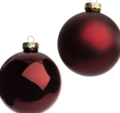 Intratuin kerstbal glas donkerrood D 8 cm 6 stuks
