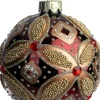 Intratuin kerstbal Glasgow rood / goud D 10 cm