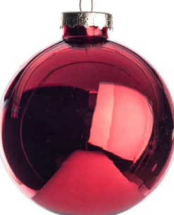Intratuin kerstbal glas rood D 8 cm 6 stuks