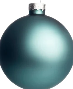 Intratuin kerstbal glas turquoise D 8 cm 6 stuks