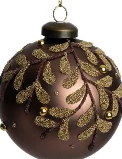 Intratuin kerstbal Glenealy bruin blad D 8 cm