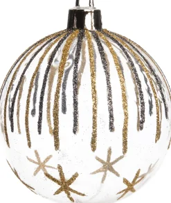 Intratuin kerstbal goud / zilver D 8 cm 4 stuks