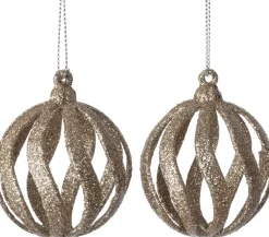 Intratuin kerstbal Hella beige D 6 H 7 cm 2 stuks