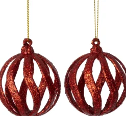 Intratuin kerstbal Hella rood D 6 H 7 cm 2 stuks