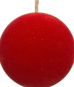 Intratuin kerstbal hout rood D 6 cm