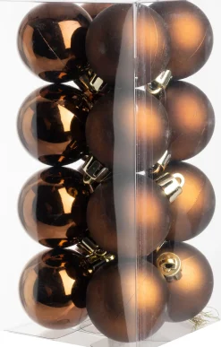 Intratuin kerstbal Iven bruin D 4 cm 16 stuks