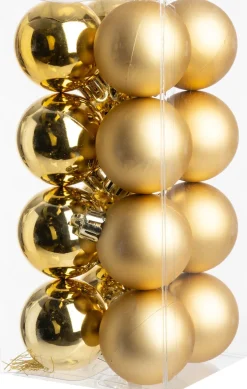 Intratuin kerstbal Iven goud D 4 cm 16 stuks