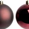 Intratuin kerstbal Iven paars D 8 cm 6 stuks