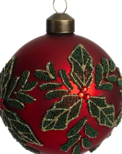 Intratuin kerstbal Jaxie rood hulst D 8 cm
