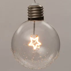 Intratuin kerstbal Joli ster met LED verlichting transparant D 10 cm