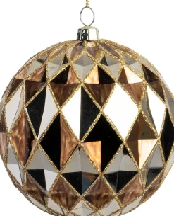 Intratuin kerstbal Joy goud /zilver ruit D 10 cm