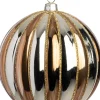 Intratuin kerstbal Joy goud /zilver ribbel D 10 cm