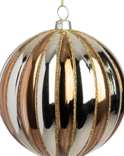 Intratuin kerstbal Joy goud /zilver tartan D 12 cm
