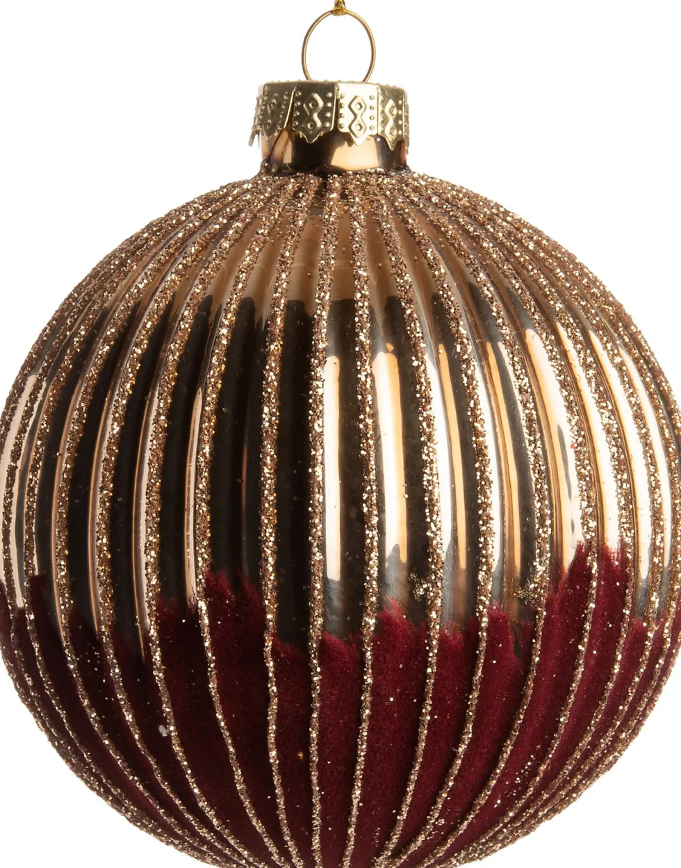 Intratuin kerstbal Jyll rood / goud D 8 H 8 cm