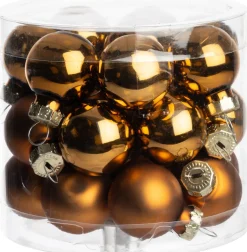 Intratuin kerstbal Karyn bruin D 2,5 cm 24 stuks