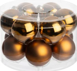 Intratuin kerstbal Karyn bruin D 5 cm 12 stuks