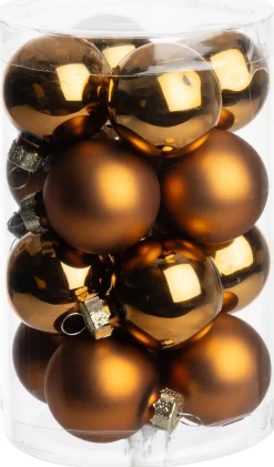 Intratuin kerstbal Karyn bruin D 3,5 cm 16 stuks
