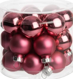 Intratuin kerstbal Karyn roze D 2,5 cm 24 stuks