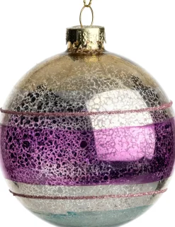 Intratuin kerstbal Leenaun paars D 8 cm