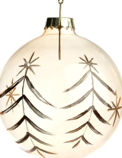 Intratuin kerstbal Lennox goud blad D 8 cm