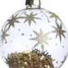 Intratuin kerstbal Lerwick transparant / goud D 8 cm